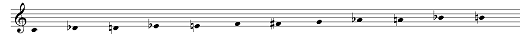 chromatic scale, descending