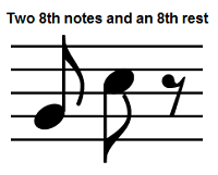 eighth notes and rest