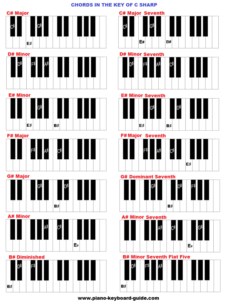 chords in the key of C sharp major.