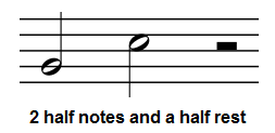 half notes and half rest
