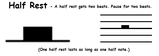 half rest music symbol and its duration
