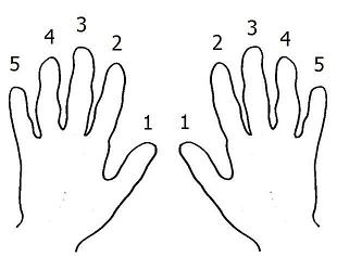 Piano finger numbers.