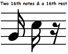 sixteenth notes and rest