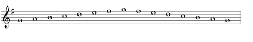 G major scale on the treble clef.