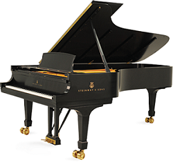 A modern grand piano.