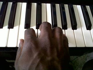 Right hand C position on piano keyboard