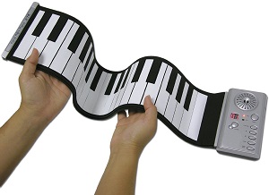 Portable roll up piano keyboard