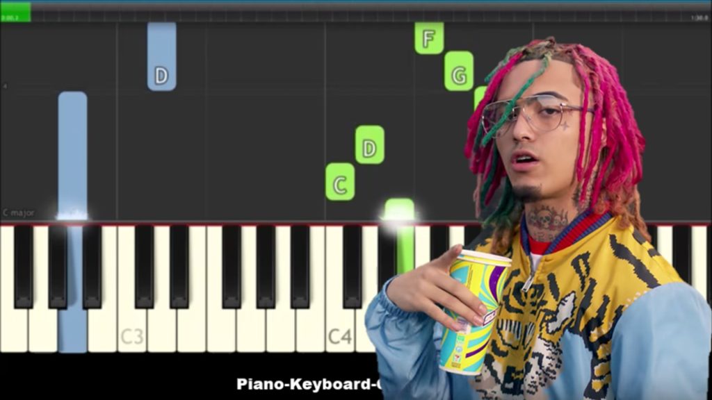 Lil Pump - Gucci Gang - Slow Easy Piano Tutorial