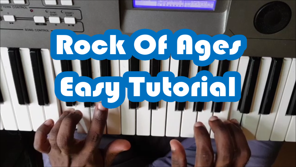 Rock Of Ages Cleft For Me easy piano tutorial for beginners. How to play this hymn. Notes.